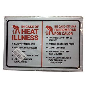 In Case Of Heat Illness Golden Era 12" X 8" Tin Sign New